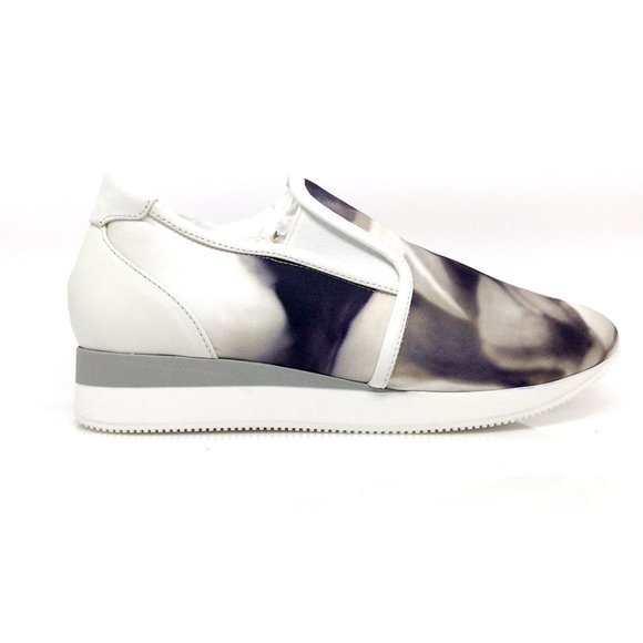 NEW MAX MARA MM 30 Neutro Gray Floral Sneakers - Picture 7 of 14